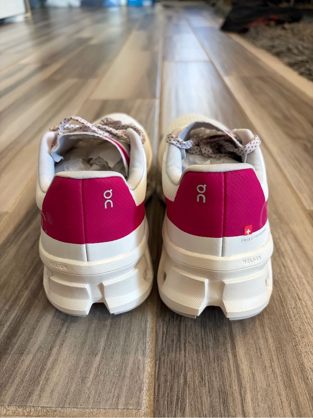 Women's On Cloudmonster Running Shoes - Ivory Grenadine 3WD10104038 - Picture 6 of 7